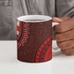 Green-red Dashiki and Tapa Pattern Ceramic Mug Africa-Polynesia Together Culture