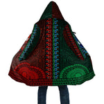 Green-red Dashiki and Tapa Pattern Cloak Africa-Polynesia Together Culture