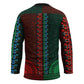 Green-red Dashiki and Tapa Pattern Hockey Jersey Africa-Polynesia Together Culture