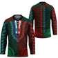 Green-red Dashiki and Tapa Pattern Hockey Jersey Africa-Polynesia Together Culture
