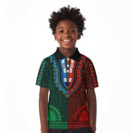 Green-red Dashiki and Tapa Pattern Kid Polo Shirt Africa-Polynesia Together Culture