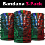 Green-red Dashiki and Tapa Pattern Neck Gaiter Africa-Polynesia Together Culture LT9