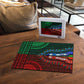 Green-red Dashiki and Tapa Pattern Puzzle Africa-Polynesia Together Culture