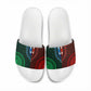 Green-red Dashiki and Tapa Pattern Slide Sandals Africa-Polynesia Together Culture