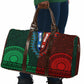 Green-red Dashiki and Tapa Pattern Travel Bag Africa-Polynesia Together Culture