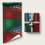 Green-red Dashiki and Tapa Pattern Wrapping Paper Africa and Polynesia Together Culture - African Pride