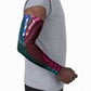 Teal-pink Dashiki and Tapa Pattern Arm Sleeves Africa-Polynesia Together Culture