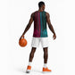 Teal-pink Dashiki and Tapa Pattern Basketball Jersey Africa-Polynesia Together Culture LT9