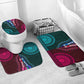 Teal-pink Dashiki and Tapa Pattern Bathroom Set Africa-Polynesia Together Culture