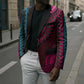 Teal-pink Dashiki and Tapa Pattern Blazer Africa-Polynesia Together Culture