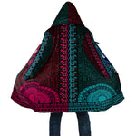 Teal-pink Dashiki and Tapa Pattern Cloak Africa-Polynesia Together Culture