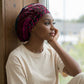Teal-pink Dashiki and Tapa Pattern Easy Headwrap Africa and Polynesia Together Culture