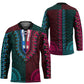 Teal-pink Dashiki and Tapa Pattern Hockey Jersey Africa-Polynesia Together Culture