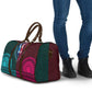 Teal-pink Dashiki and Tapa Pattern Travel Bag Africa-Polynesia Together Culture