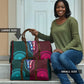 Teal-pink Dashiki and Tapa Pattern Travel Bag Africa-Polynesia Together Culture