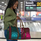 Teal-pink Dashiki and Tapa Pattern Travel Bag Africa-Polynesia Together Culture
