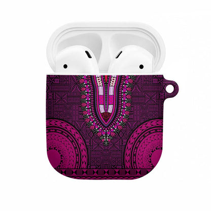 Pink Dashiki and Tapa Pattern AirPods Case Africa-Polynesia Together Culture