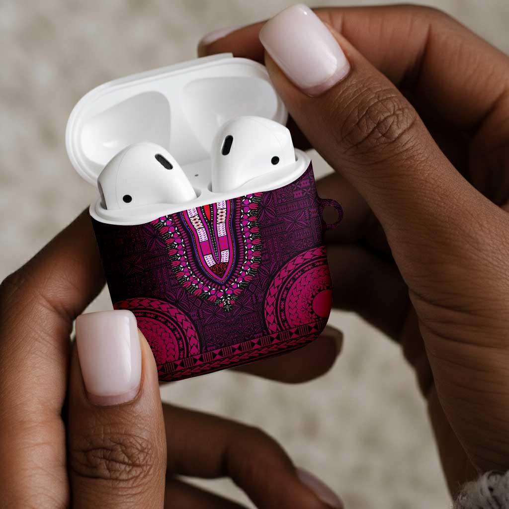 Pink Dashiki and Tapa Pattern AirPods Case Africa-Polynesia Together Culture