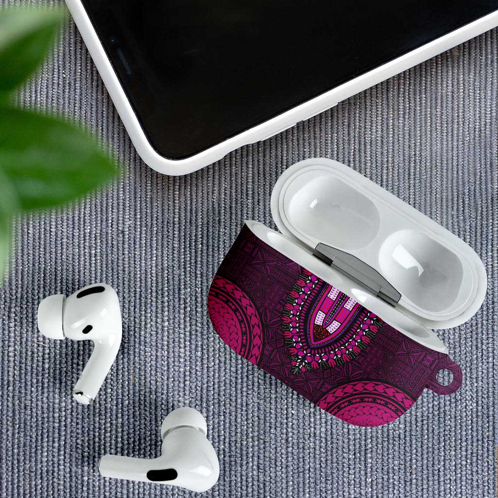 Pink Dashiki and Tapa Pattern AirPods Case Africa-Polynesia Together Culture