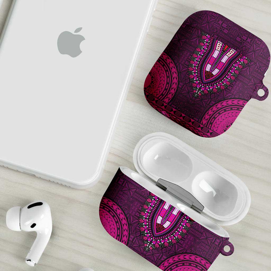 Pink Dashiki and Tapa Pattern AirPods Case Africa-Polynesia Together Culture