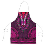 Pink Dashiki and Tapa Pattern Apron Africa-Polynesia Together Culture