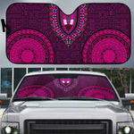 Pink Dashiki and Tapa Pattern Auto Sun Shade Africa-Polynesia Together Culture