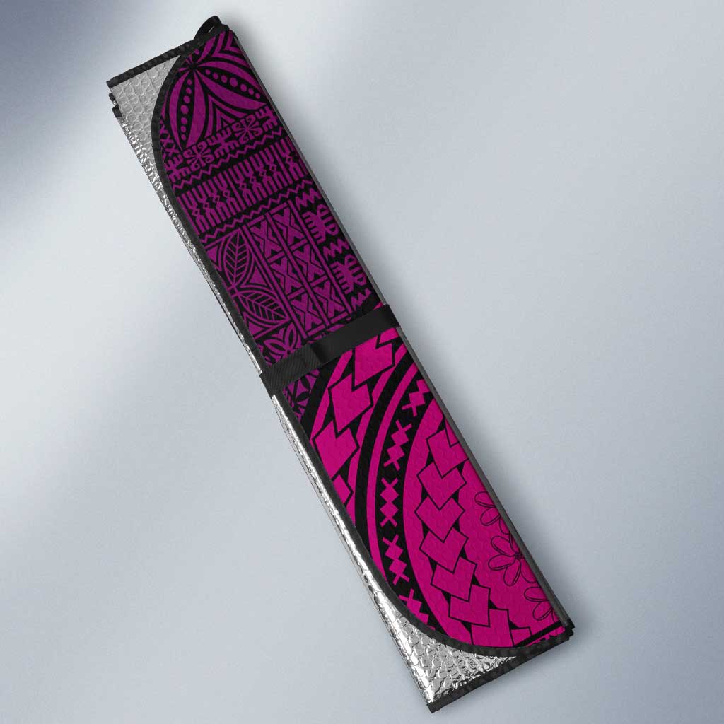 Pink Dashiki and Tapa Pattern Auto Sun Shade Africa-Polynesia Together Culture