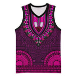 Pink Dashiki and Tapa Pattern Basketball Jersey Africa-Polynesia Together Culture LT9