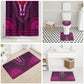 Pink Dashiki and Tapa Pattern Bathroom Set Africa-Polynesia Together Culture