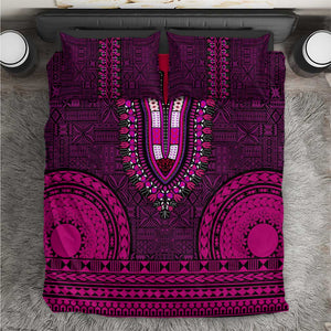 Pink Dashiki and Tapa Pattern Bedding Set Africa-Polynesia Together Culture