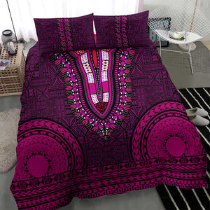 Pink Dashiki and Tapa Pattern Bedding Set Africa-Polynesia Together Culture