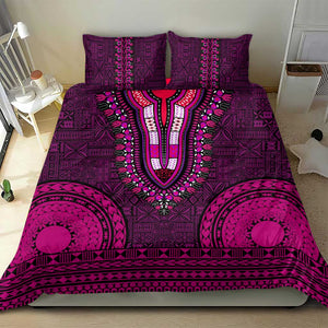 Pink Dashiki and Tapa Pattern Bedding Set Africa-Polynesia Together Culture