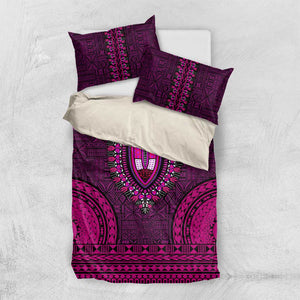 Pink Dashiki and Tapa Pattern Bedding Set Africa-Polynesia Together Culture