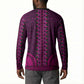 Pink Dashiki and Tapa Pattern Button Sweatshirt Africa-Polynesia Together Culture