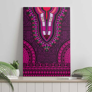 Pink Dashiki and Tapa Pattern Canvas Wall Art Africa-Polynesia Together Culture