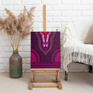 Pink Dashiki and Tapa Pattern Canvas Wall Art Africa-Polynesia Together Culture