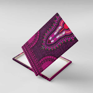 Pink Dashiki and Tapa Pattern Canvas Wall Art Africa-Polynesia Together Culture