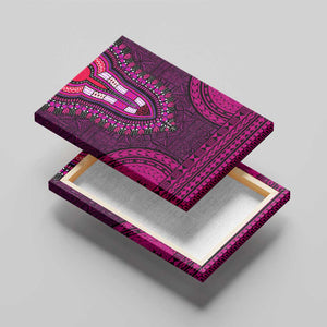 Pink Dashiki and Tapa Pattern Canvas Wall Art Africa-Polynesia Together Culture