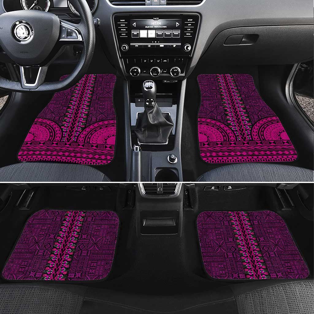 Pink Dashiki and Tapa Pattern Car Mats Africa-Polynesia Together Culture