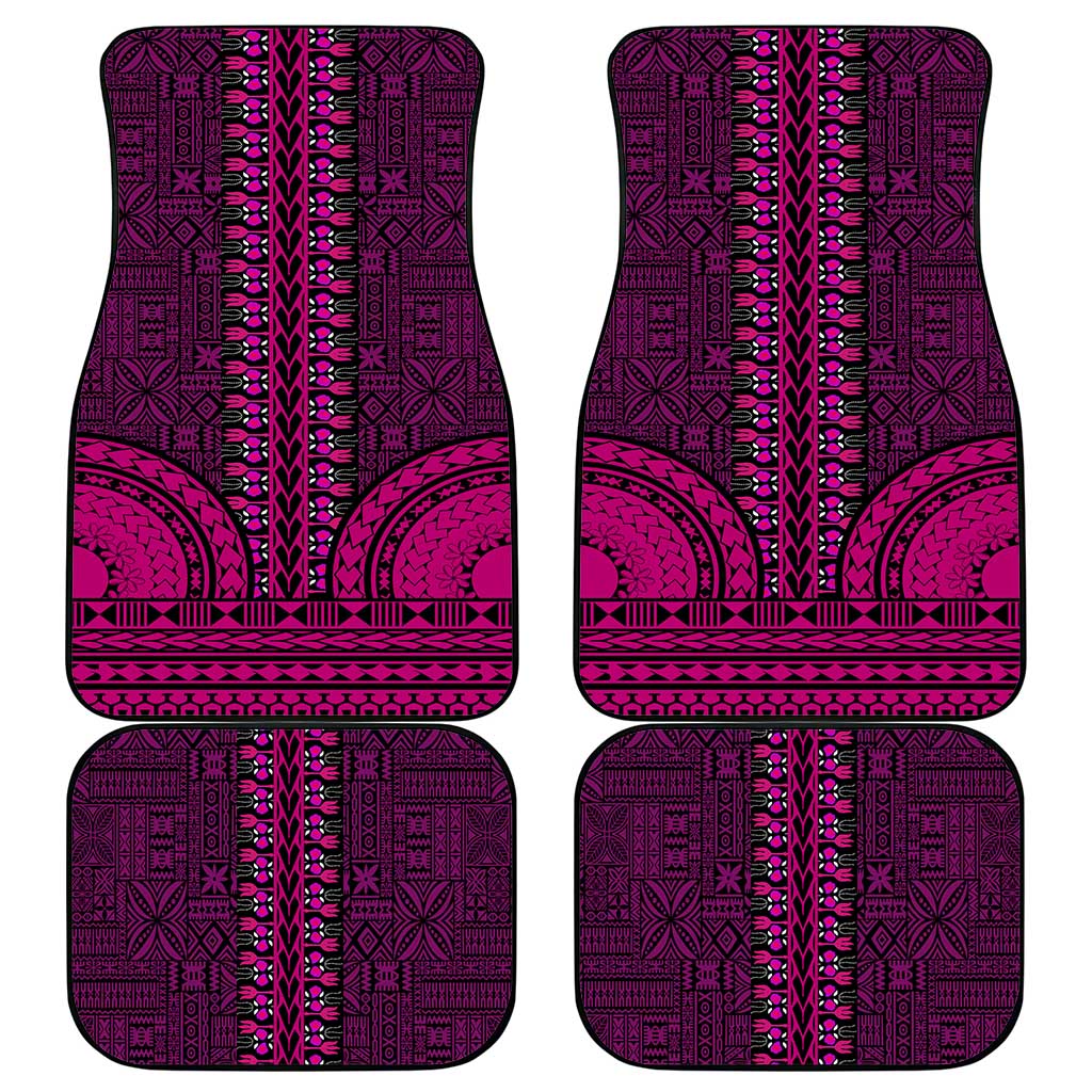 Pink Dashiki and Tapa Pattern Car Mats Africa-Polynesia Together Culture