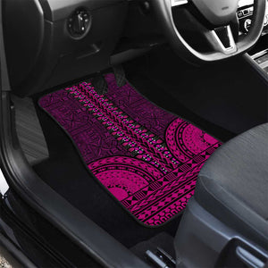 Pink Dashiki and Tapa Pattern Car Mats Africa-Polynesia Together Culture