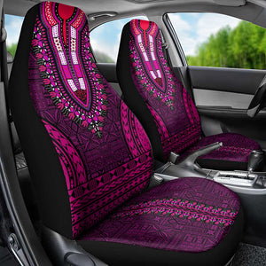 Pink Dashiki and Tapa Pattern Car Seat Cover Africa-Polynesia Together Culture