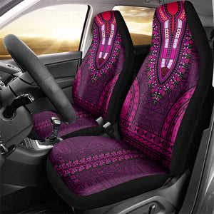 Pink Dashiki and Tapa Pattern Car Seat Cover Africa-Polynesia Together Culture