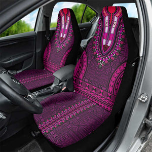 Pink Dashiki and Tapa Pattern Car Seat Cover Africa-Polynesia Together Culture