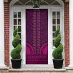 Pink Dashiki and Tapa Pattern Door Cover Africa-Polynesia Together Culture