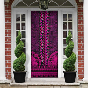 Pink Dashiki and Tapa Pattern Door Cover Africa-Polynesia Together Culture