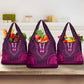 Pink Dashiki and Tapa Pattern Grocery Bag Africa-Polynesia Together Culture