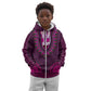 Pink Dashiki and Tapa Pattern Kid Hoodie Africa-Polynesia Together Culture