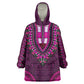Pink Dashiki and Tapa Pattern Kid Wearable Blanket Hoodie Africa-Polynesia Together Culture