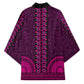 Pink Dashiki and Tapa Pattern Kimono Africa-Polynesia Together Culture
